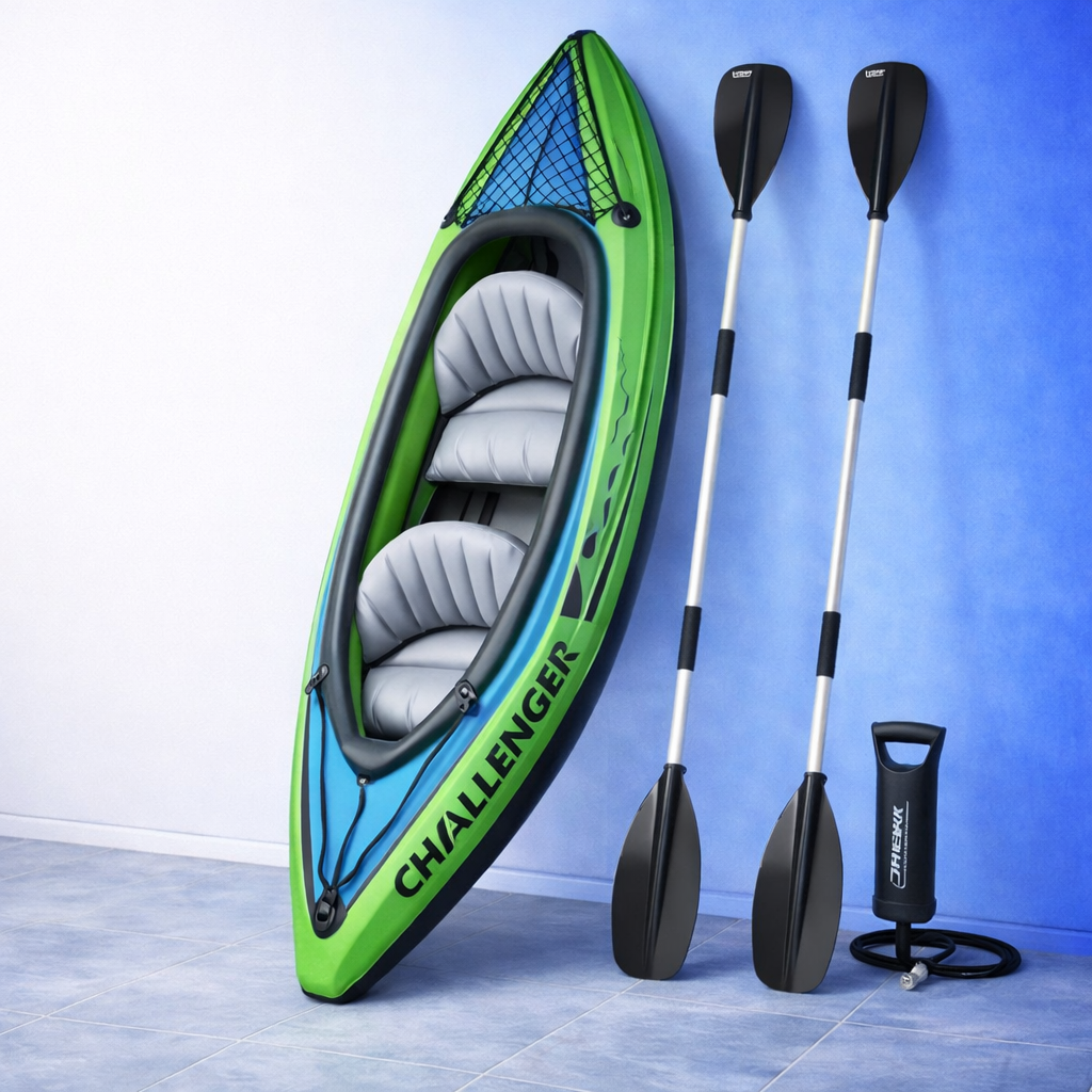 Aufblasbares Kanu mit 2x Paddel & 1x Pumpe